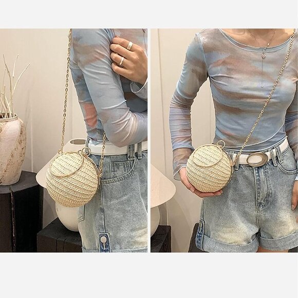 Straw Clutch Purse Womens Evening Bag Beach Handbag Crossbody Small main image 6